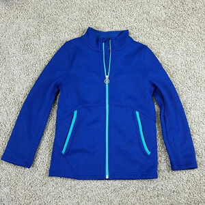 Spyder blue zip up fleece lined jacket sz med 10-12